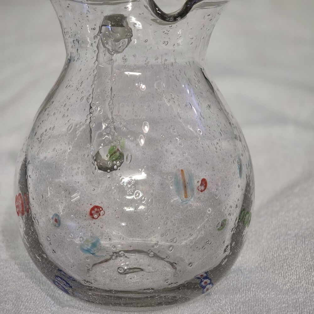 MILLEFIORI GLASS PITCHER Murano Italy - Picture 3 of 5